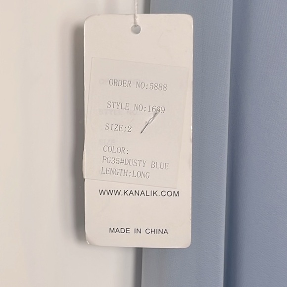 NWT Kanali K Dusty Blue Sleeveless Gown Size 2 NWT - Picture 9 of 9